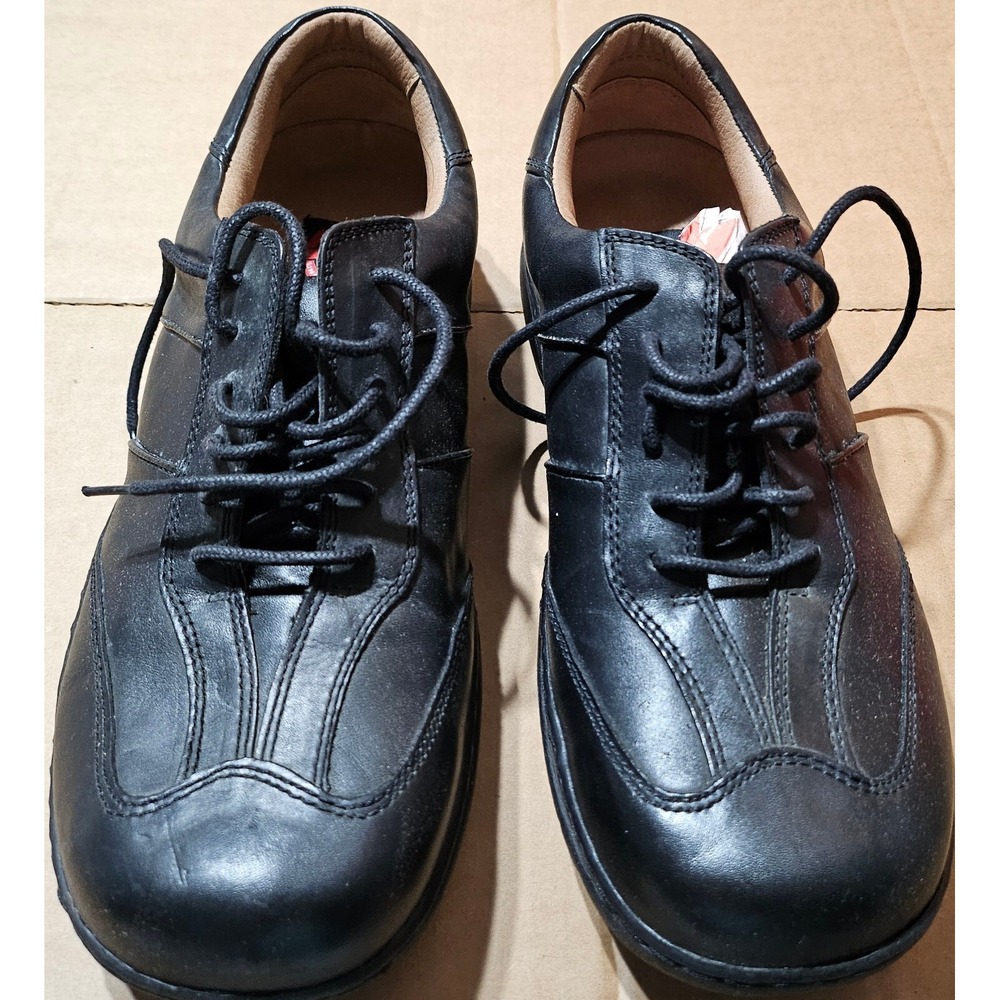 Vtg London Underground Format Oxford‎ Adler Leather Shoes Black Italy Mens 10.5